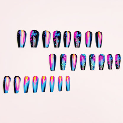 Artistic Glow-In-The-Dark Nail Art Acalora