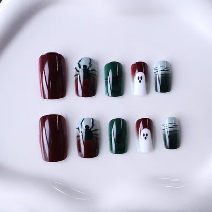 Creepy Art Nails with Spider and Ghost Designs Acalora