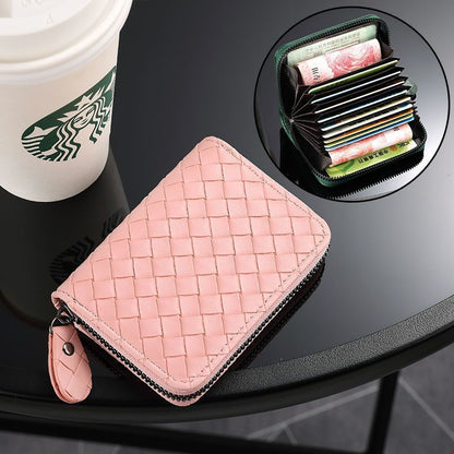 Compact Woven Zippered Card Holder Acalora