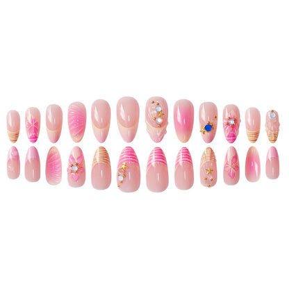 3D Floral Accented Press-On Nail Art Acalora