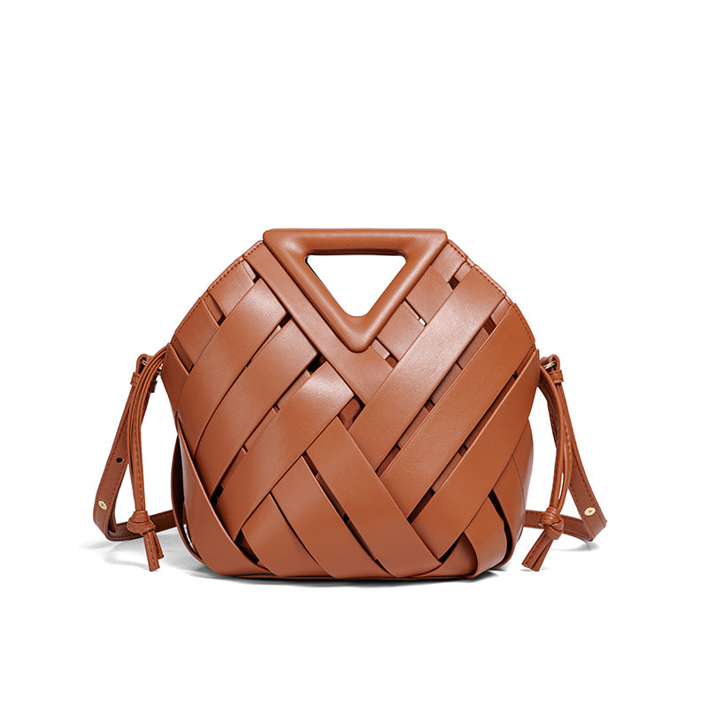 Handcrafted Woven Leather Shoulder Bag Acalora