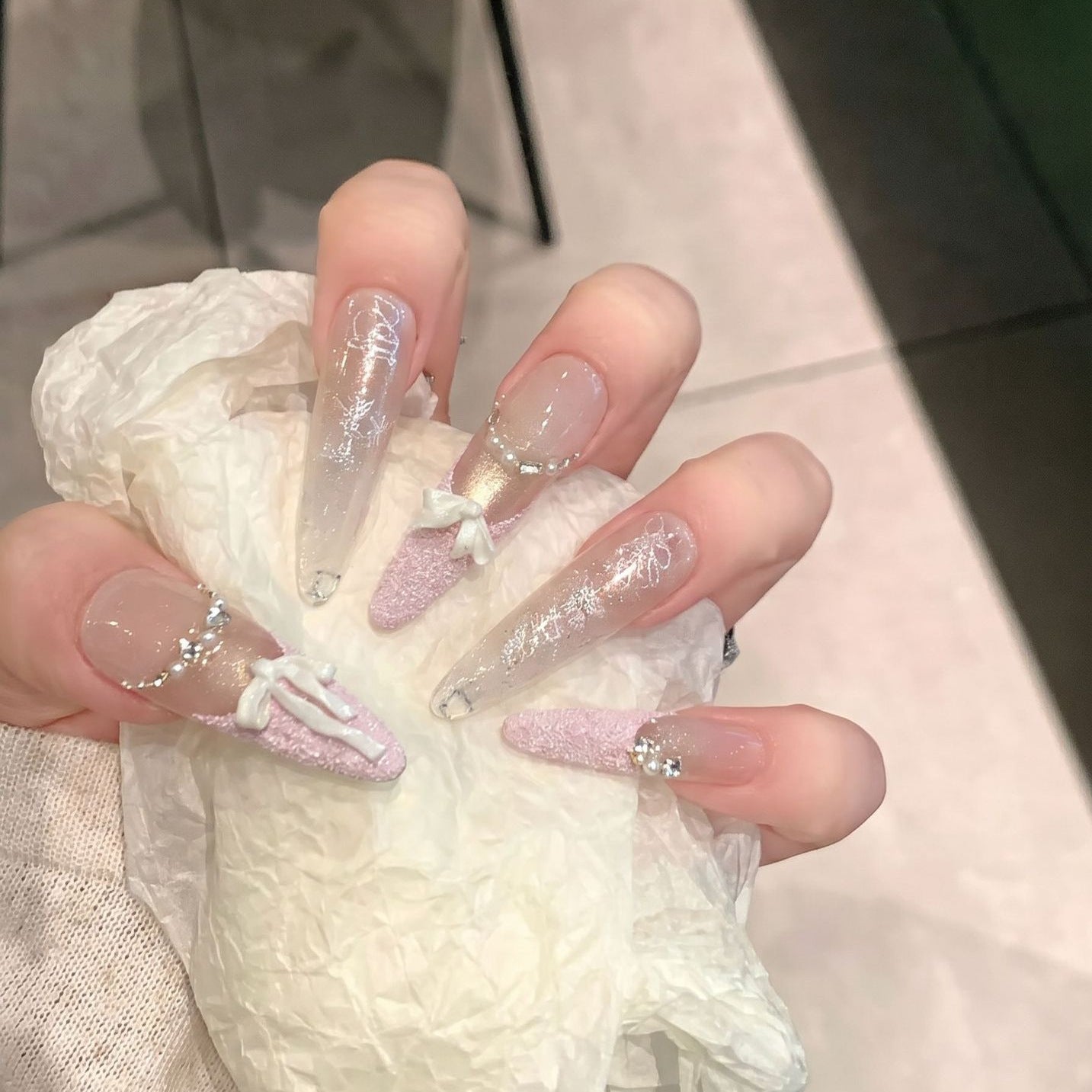 Elegant Stiletto Nail Art Extensions Acalora
