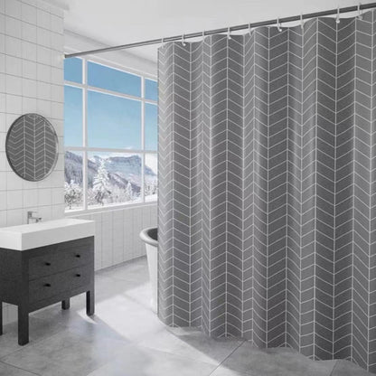Chevron Patterned Fabric Shower Curtain