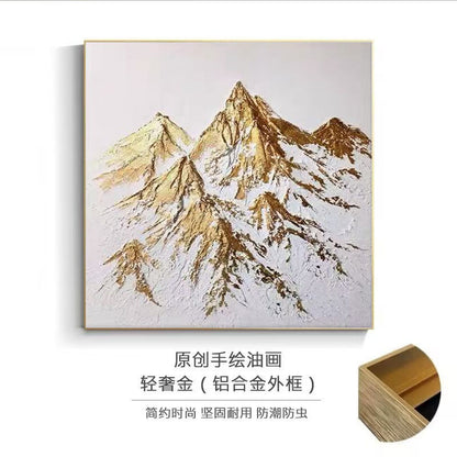 Textured Mountain Gold Foil Canvas Artwork