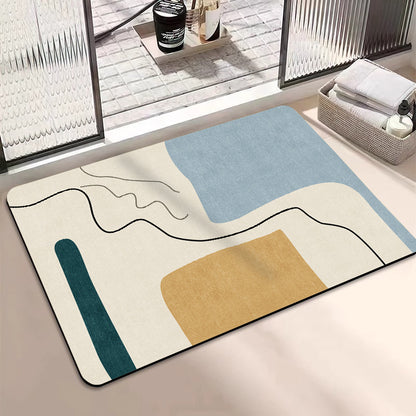 Contemporary Geometric Bath Rug Acalora