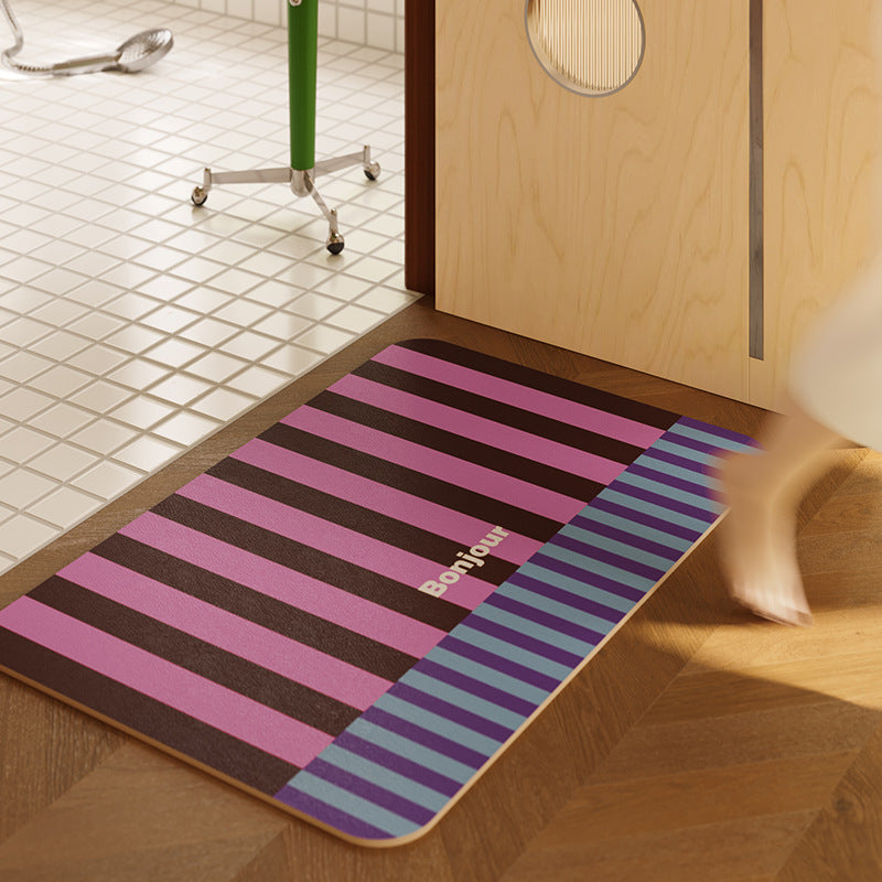 Colorful Striped Bath Mat