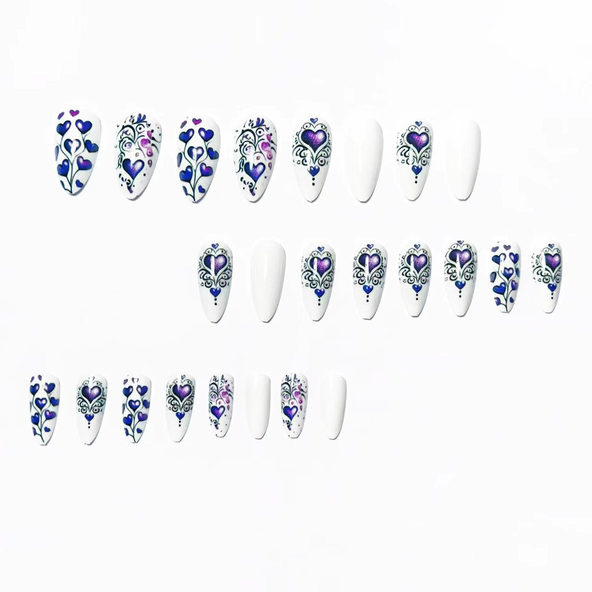 Artistic Heart-Design Nail Art Acalora