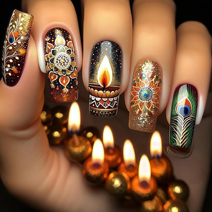 Artistic Festive Nail Art Acalora