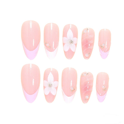 Decorative Floral Acrylic Nail Tips Acalora