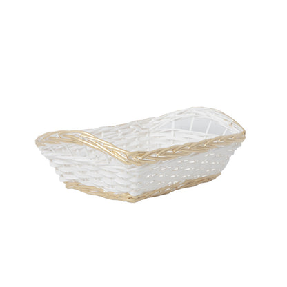 Decorative storage basket with braided frame
