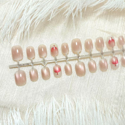 Artificial nails with elegant gradient and glitter accent design Acalora