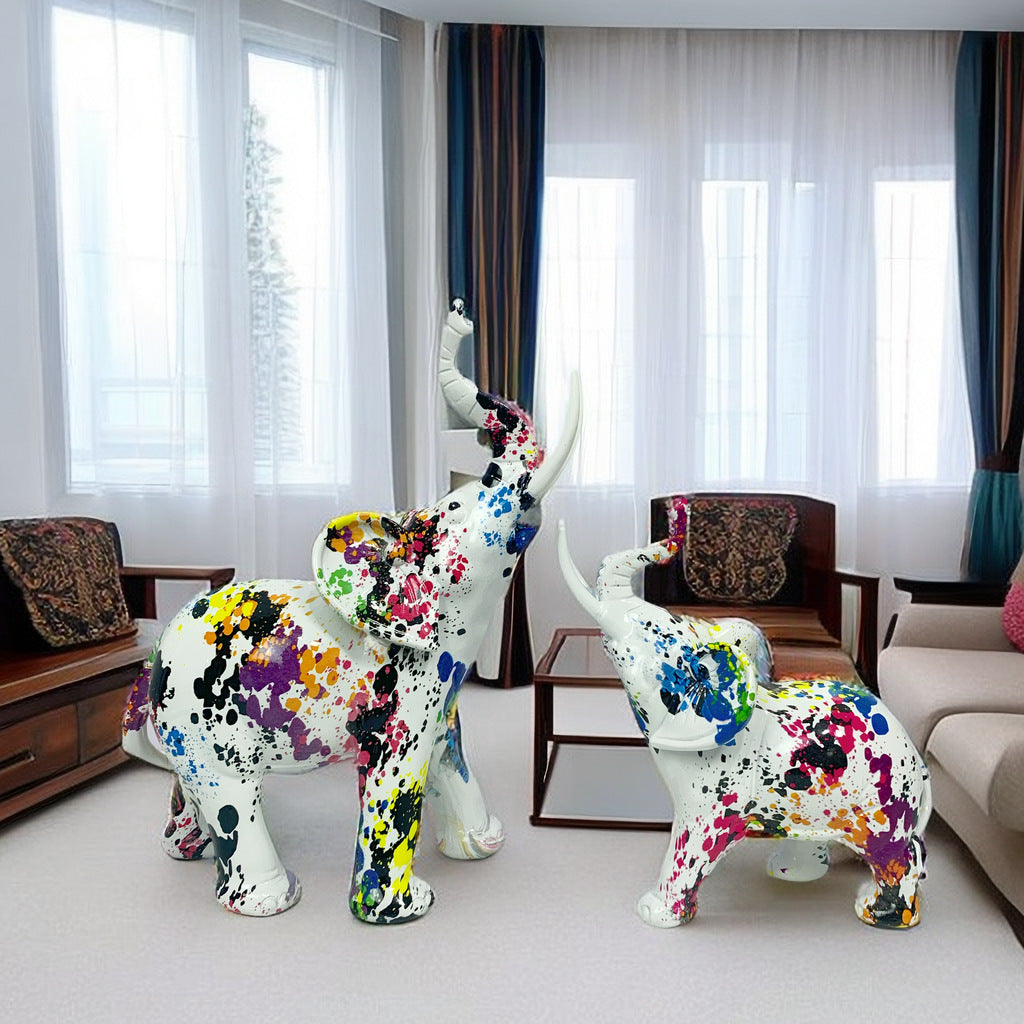 Artistic elephant figure with colorful design Acalora