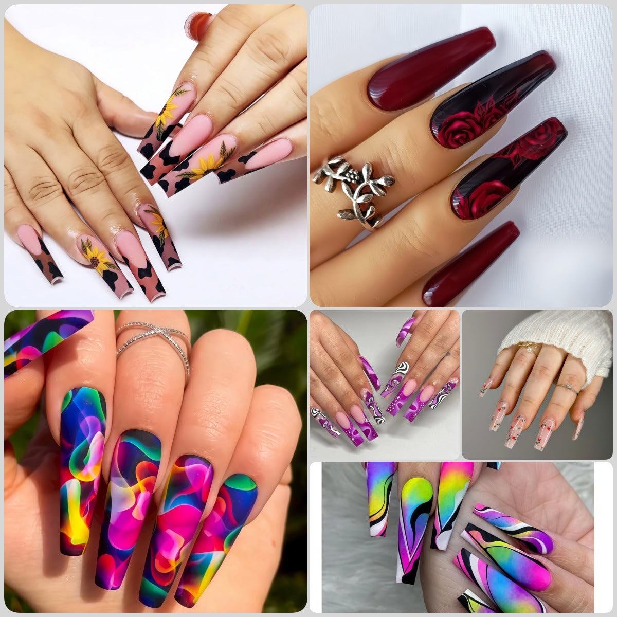 Artificial nails with abstract patterns Acalora