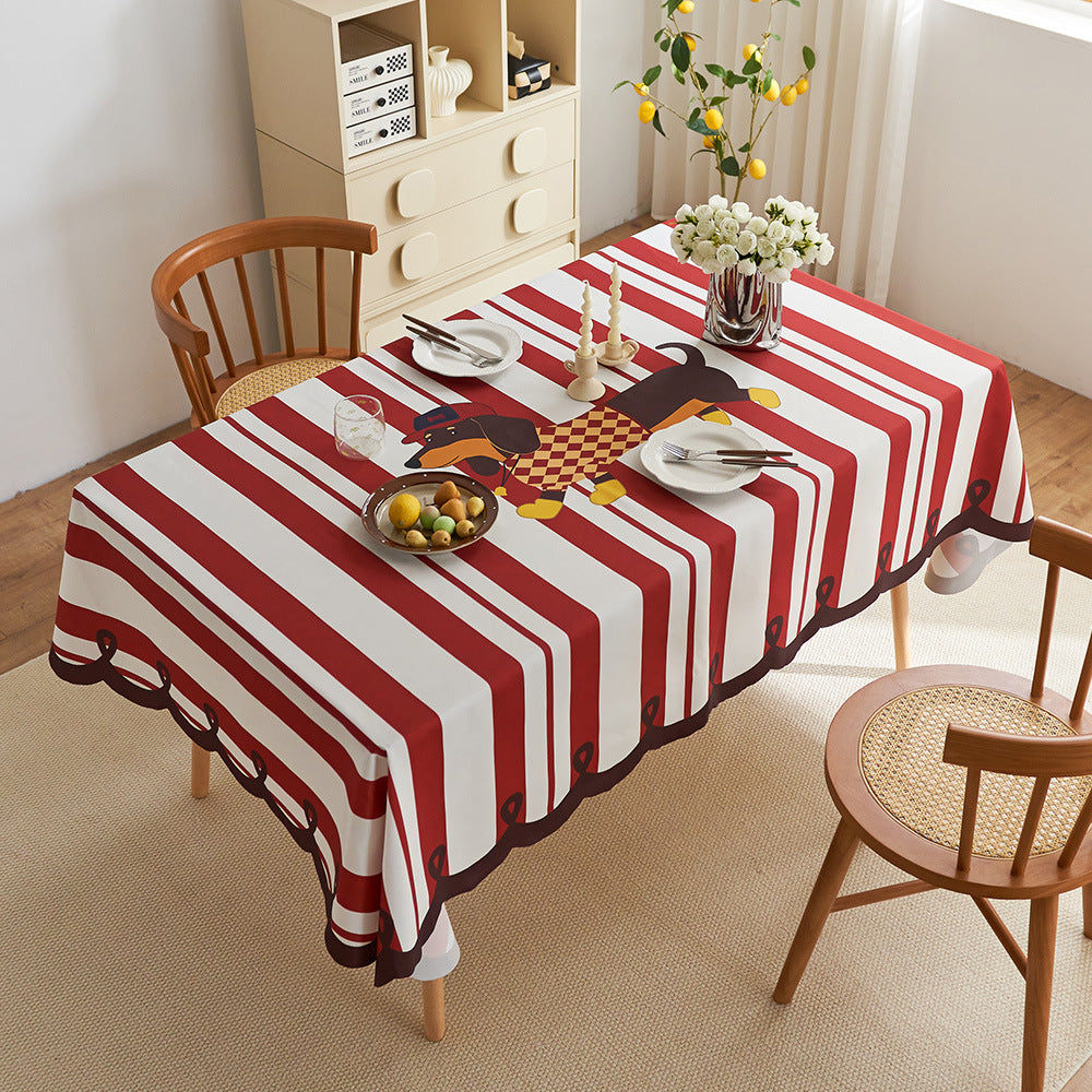 Decorative Striped Tablecloth