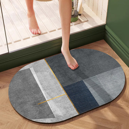 Textured Geometric Bath Mat Acalora
