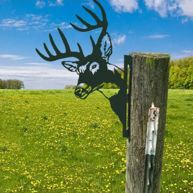 Outdoor Garden Farm Peeking Goat Metal Artwork Indoor Decor | Karnz