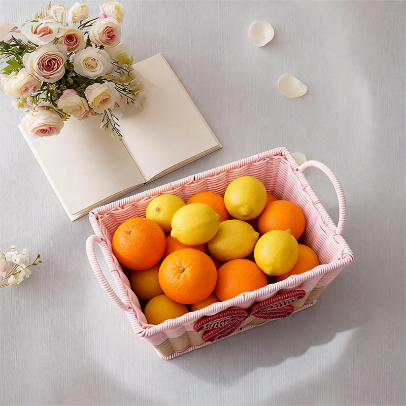 Decorative Woven Storage Basket with Bow Design Acalora