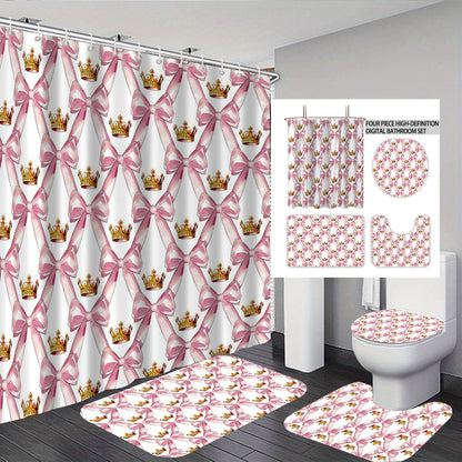 Digital Bow Pattern Bathroom Décor Set