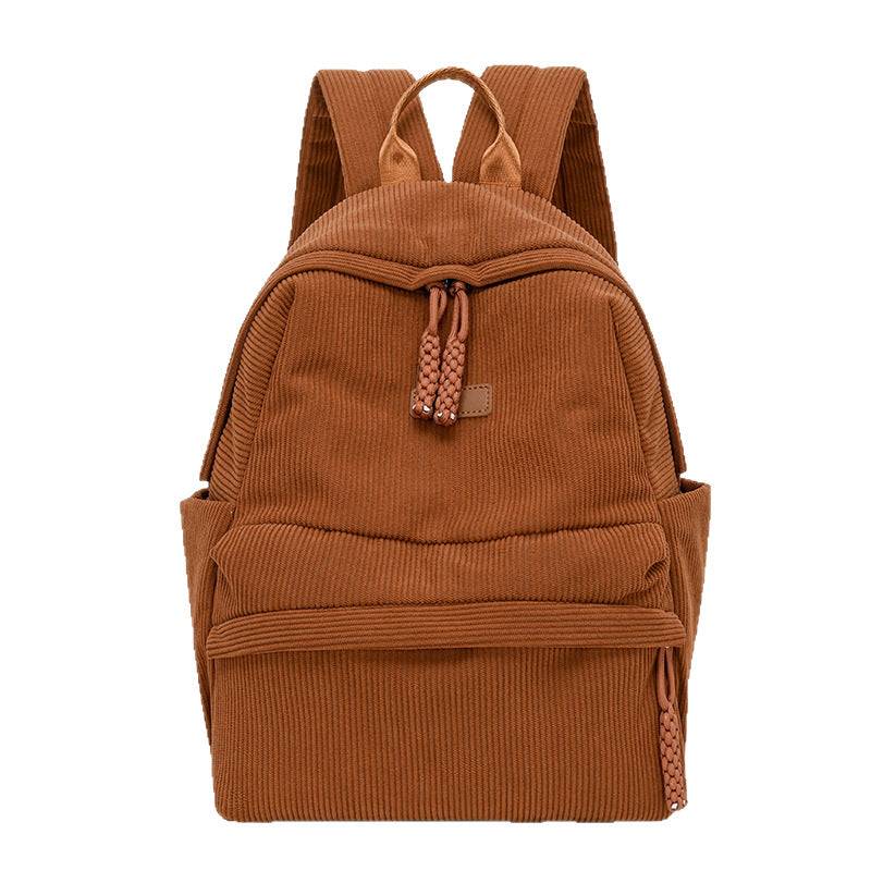 Stylish Corduroy Backpack Acalora