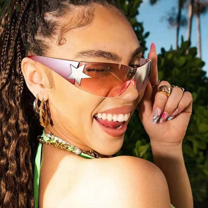 Women's futuristic design sunglasses with unique accents Karnz