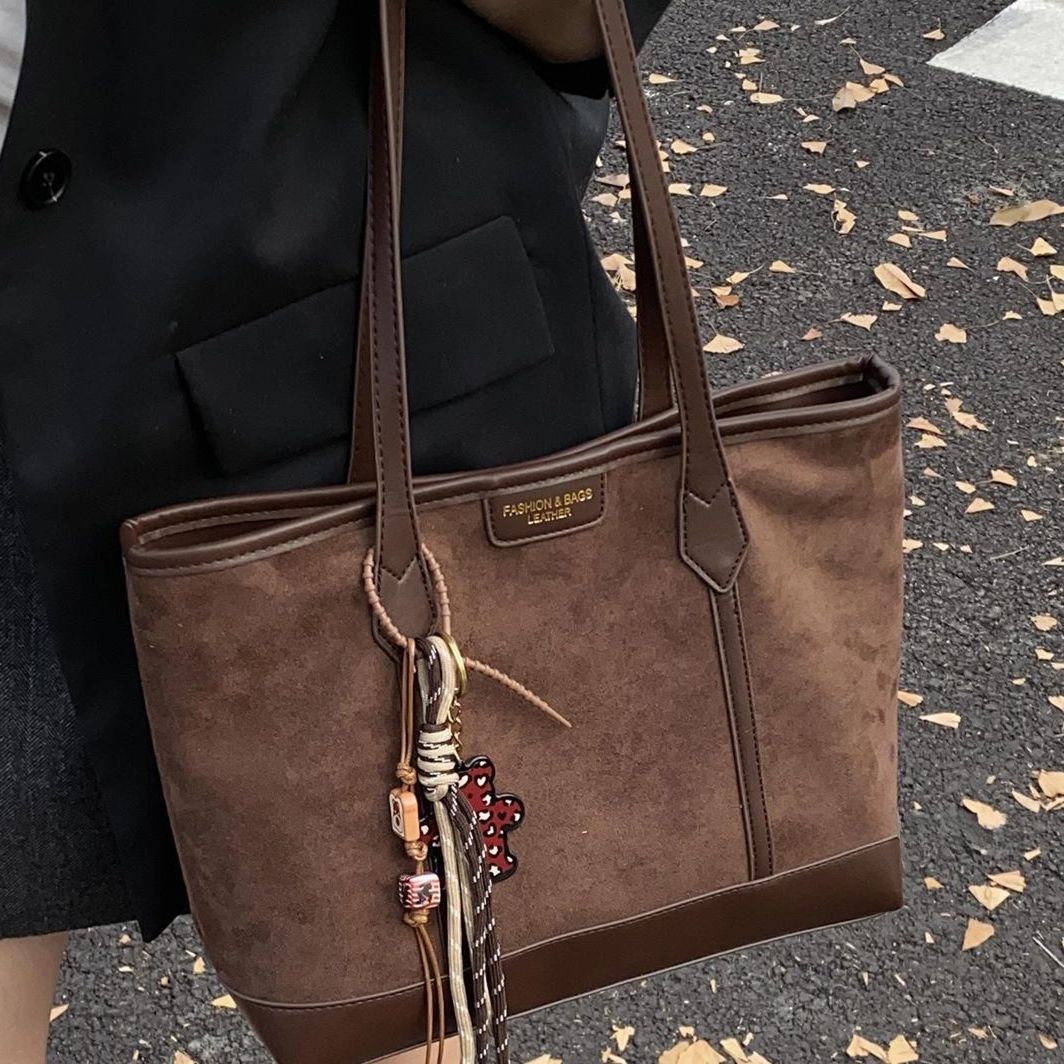 Spacious Suede Tote Bag Acalora