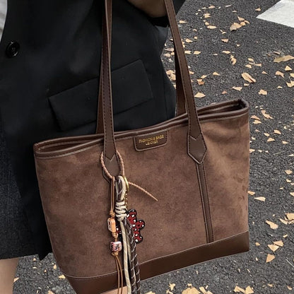 Spacious Suede Tote Bag Acalora