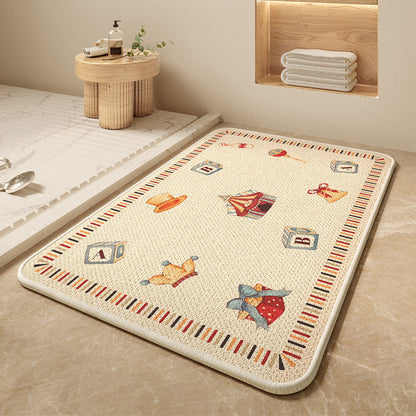 Cartoon Dog-Themed Bath Mat