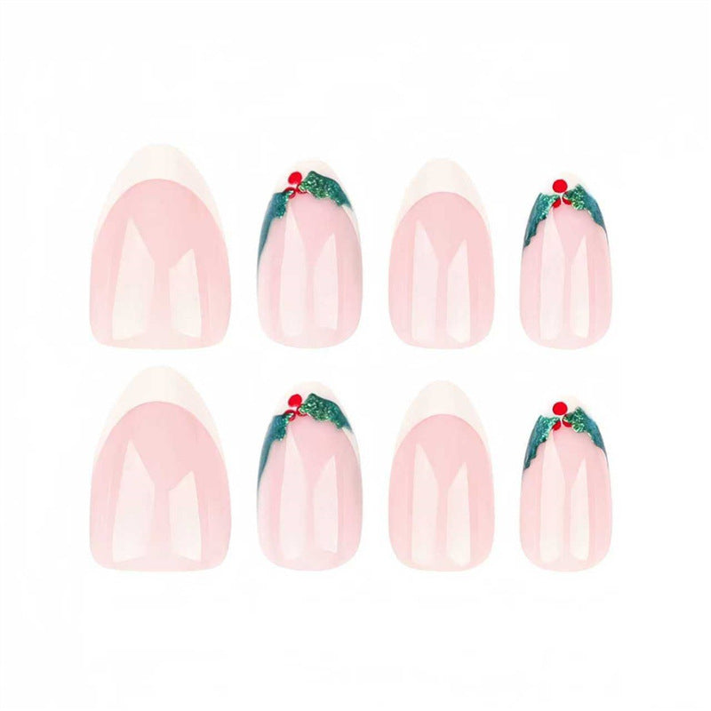 Holiday-Themed French Tip Nail Art Acalora