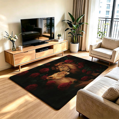 Unisex Artistic Lion Print Area Rug