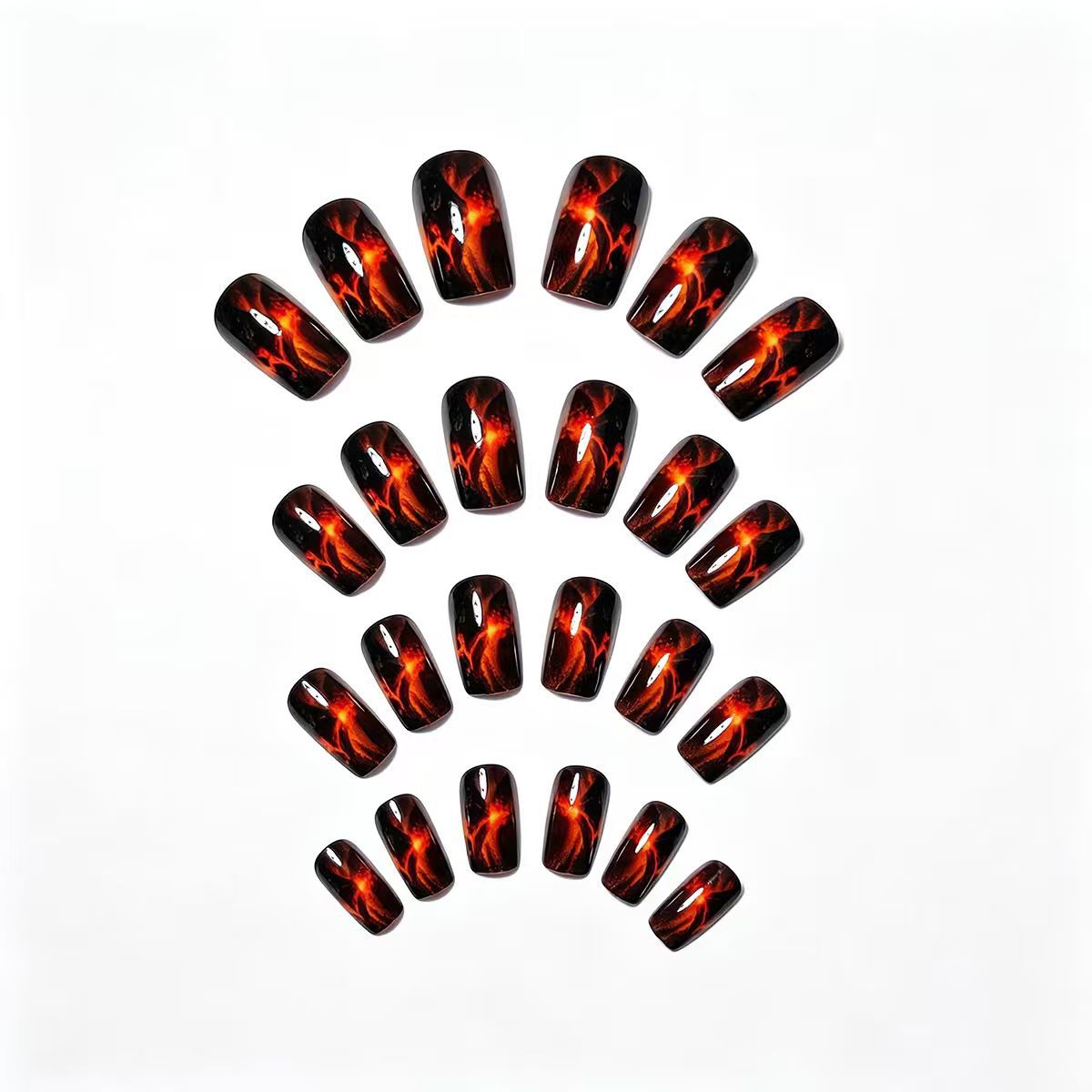 Artistic Volcano-Themed Nail Art Acalora