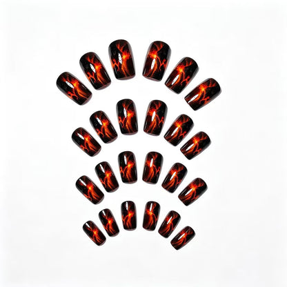 Artistic Volcano-Themed Nail Art Acalora