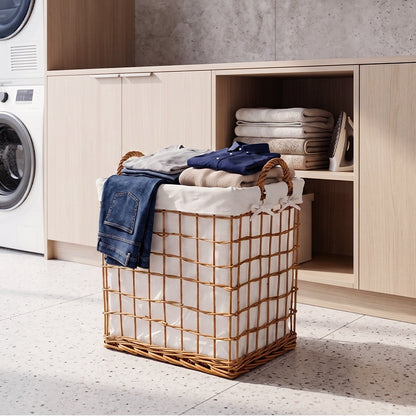 Classic storage basket with removable fabric insert