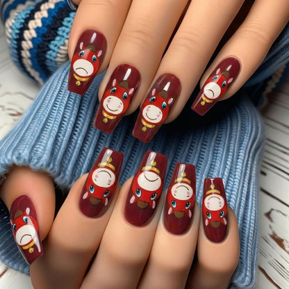 Artificial nails with playful horse motif Acalora