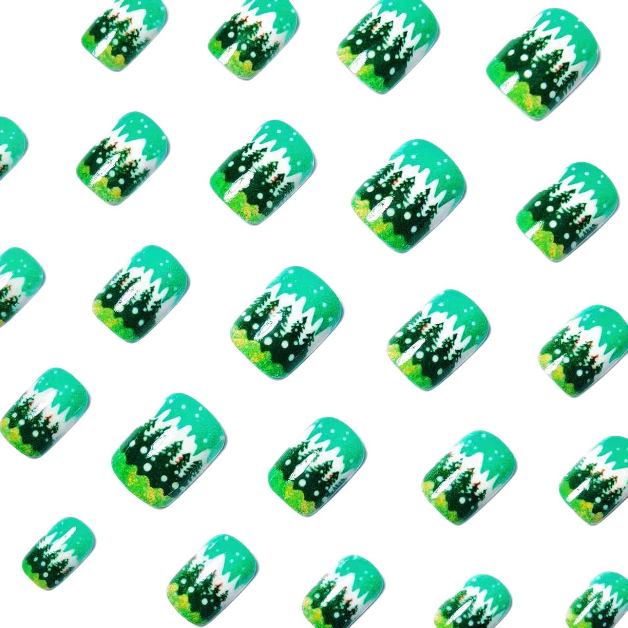 Festive Winter Forest Nail Art Acalora