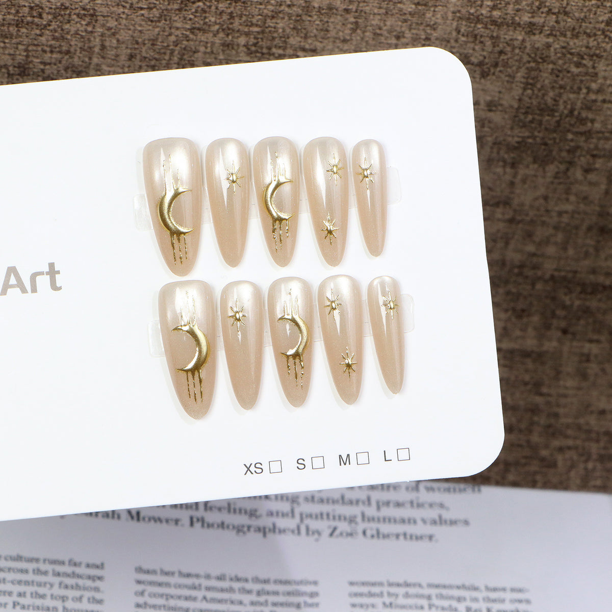 Celestial Themed Press-On Nail Art Set Acalora