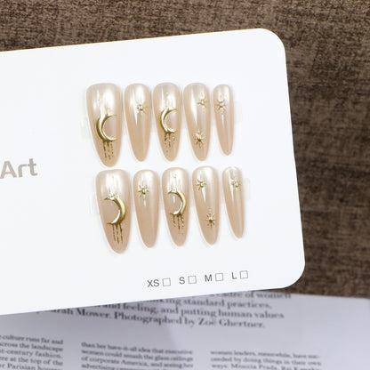 Celestial Themed Press-On Nail Art Set Acalora