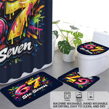 Digital Art-Themed Four-Piece Bathroom Set