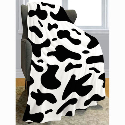 Cozy Cow Print Fleece Throw Blanket