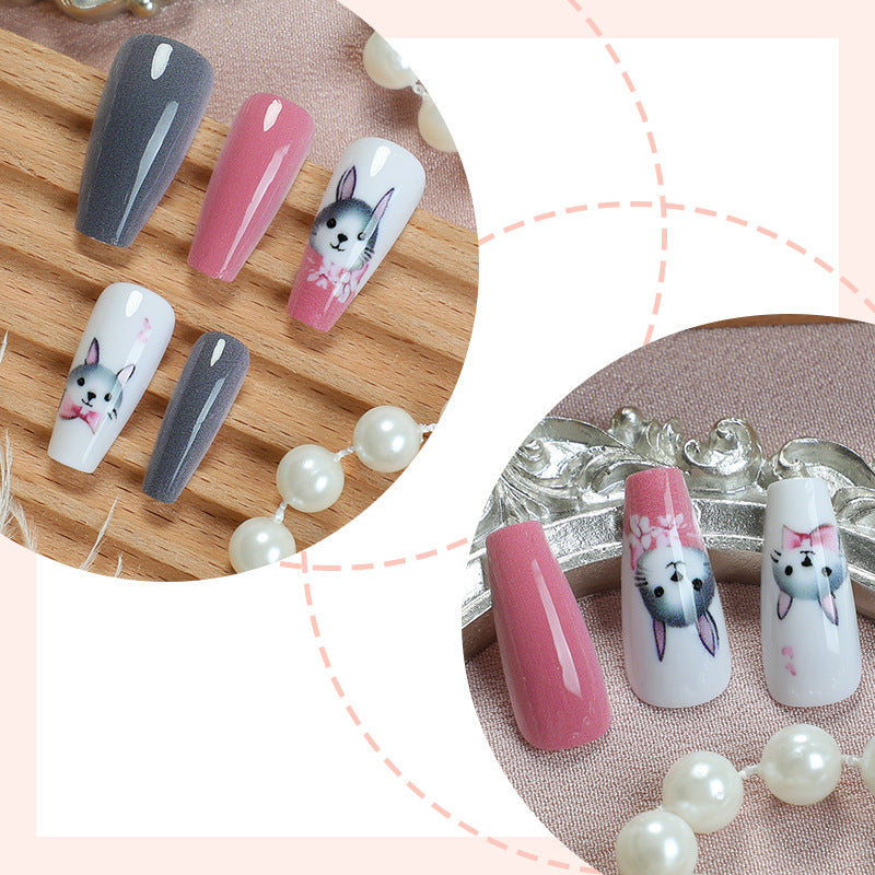 Animal-Themed Press-On Nail Art Set Acalora