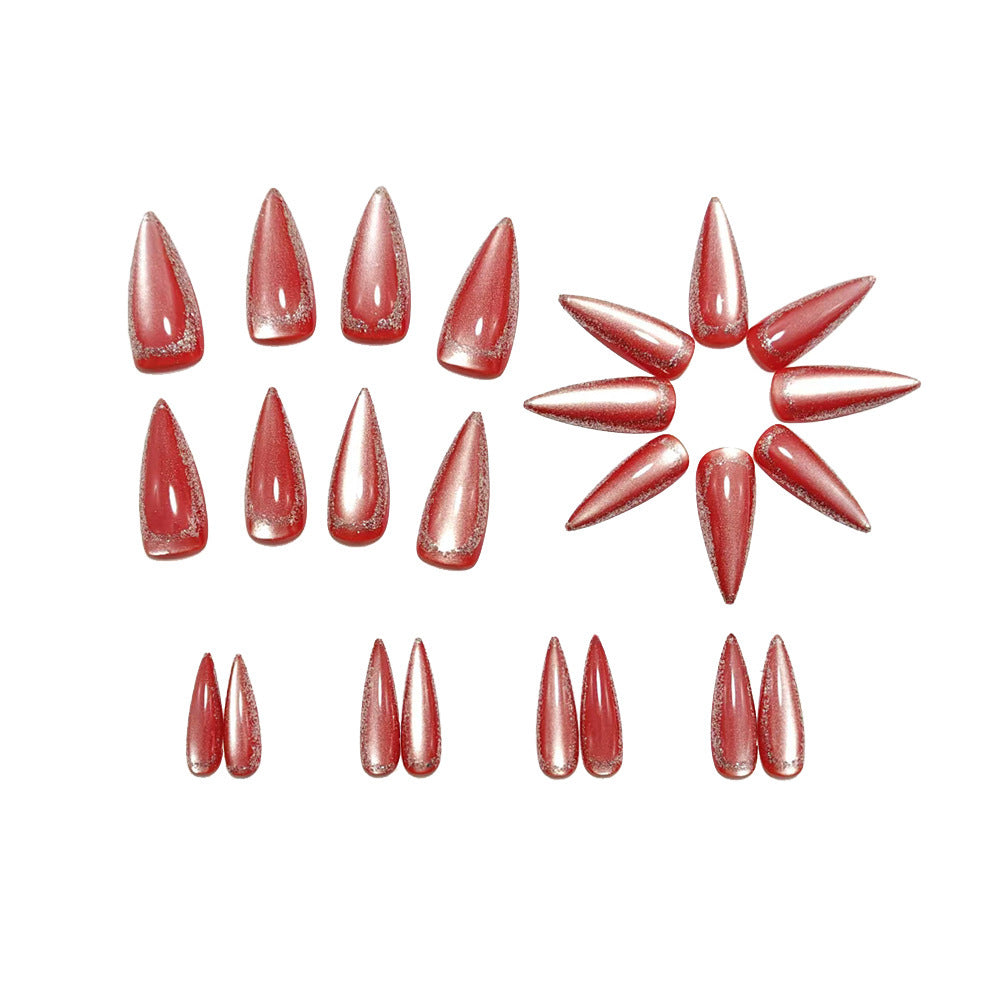 Artificial nails with glittering tip decoration Acalora