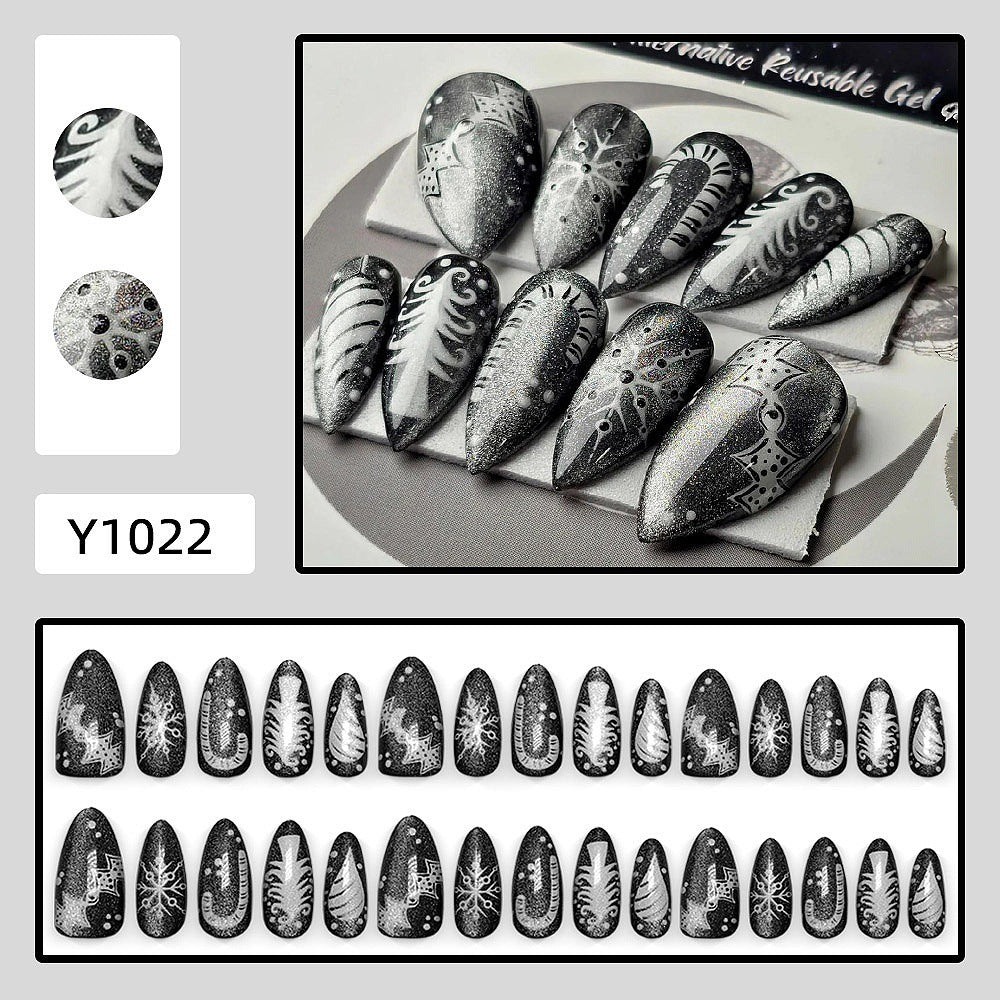 Artificial nails with festive winter design Acalora