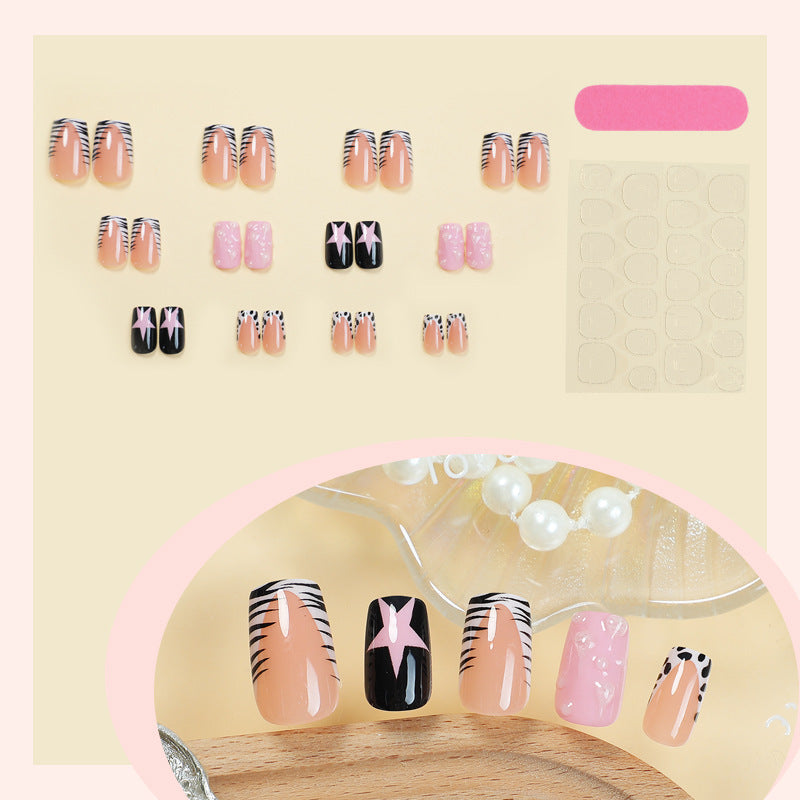 Decorative Press-On Nail Art Set with Trendy Patterns Acalora