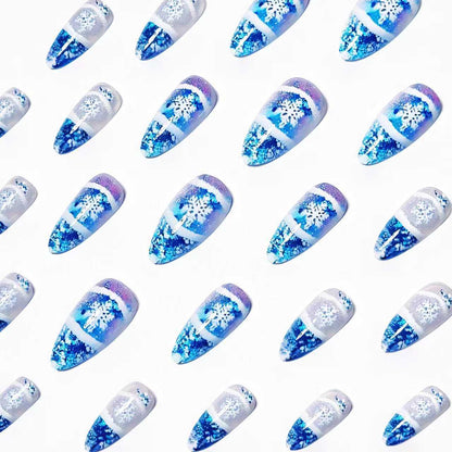 Winter-Themed Glitter Nail Art Acalora