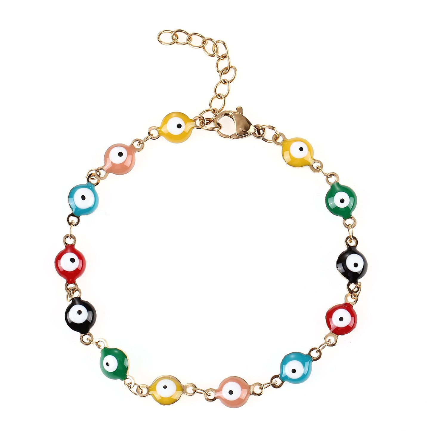 Colorful Evil Eye Charm Bracelet Acalora