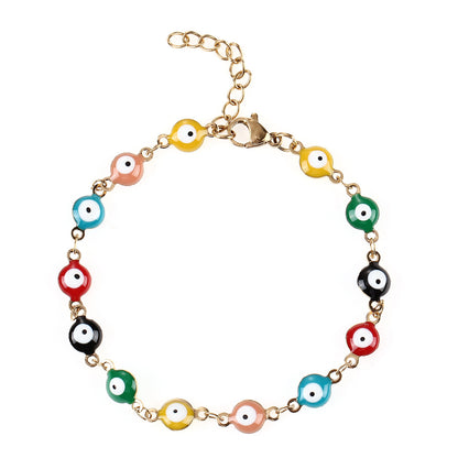 Colorful Evil Eye Charm Bracelet Acalora