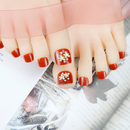 Premium Decorative Press-On Toenail Set Acalora
