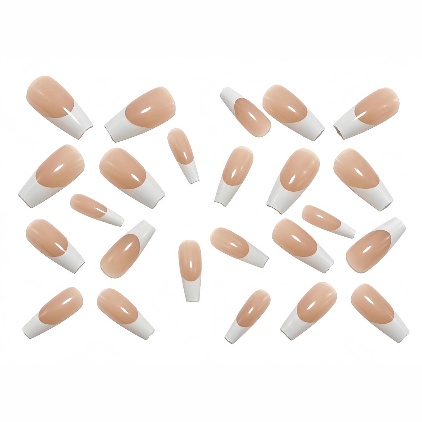 Artificial nails in elegant French Tip design Acalora