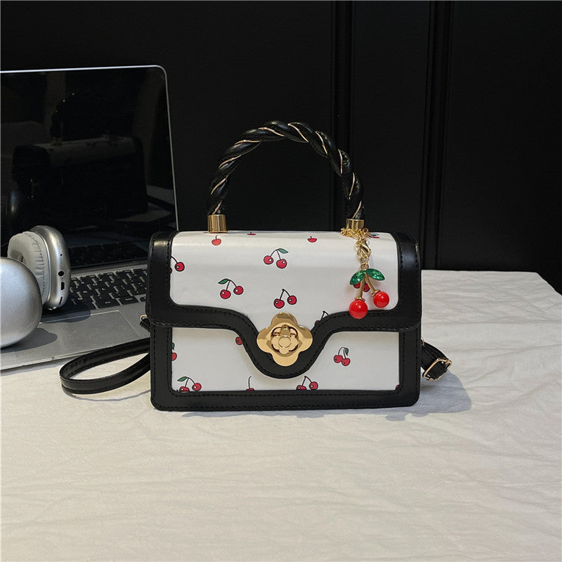 Playful Cherry Print Mini Satchel Handbag Acalora