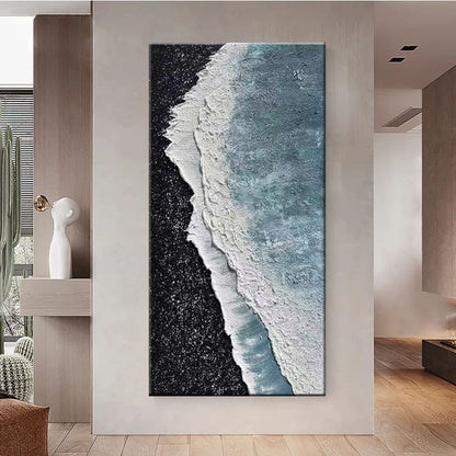 Textured Coastal Wave Canvas Artwork