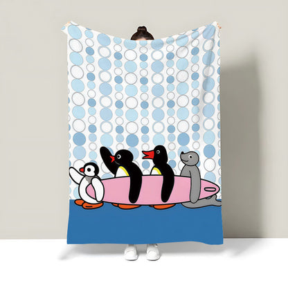 Cartoon-Themed Plush Throw Blanket